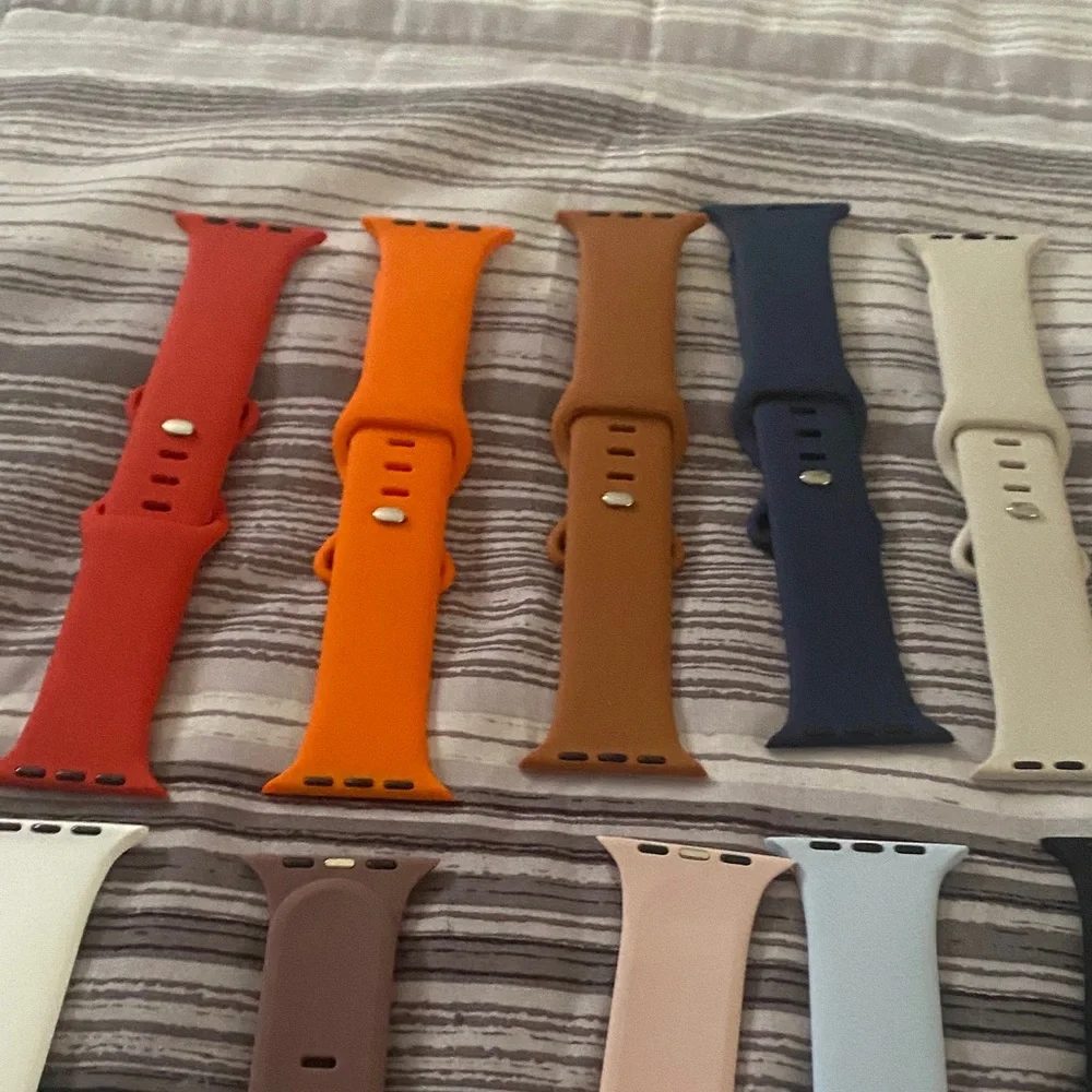 Set of Multicolor Silicone Watch Bands - 10 pack